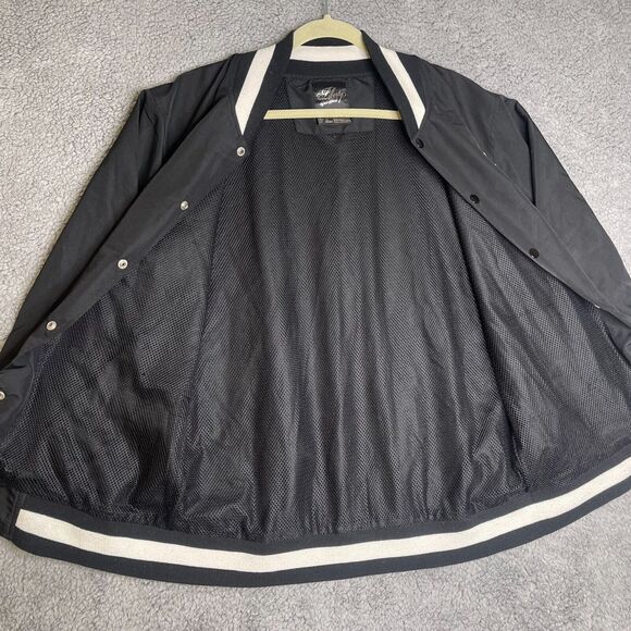 Vintage Liberty Varsity Jacket Mens XL Black Button Front Slim Fit - Picture 7 of 13